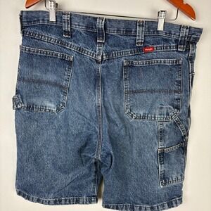 Y2K Wrangler Carpenter Denim‎ Jean Shorts Men's Size 36 Blue Cotton